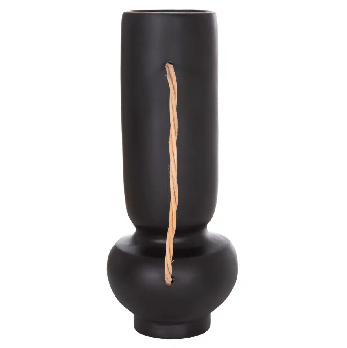 ΔΙΑΚΟΣΜΗΤΙΚΟ ΒΑΖΟ MIBO HM4688.01L ΤΕΡΑΚΟΤΑ ΜΑΥΡH-ΧΕΡΟΥΛΙ ΦΥΣΙΚΟ RATTAN 23x14x35Υεκ - Image 6