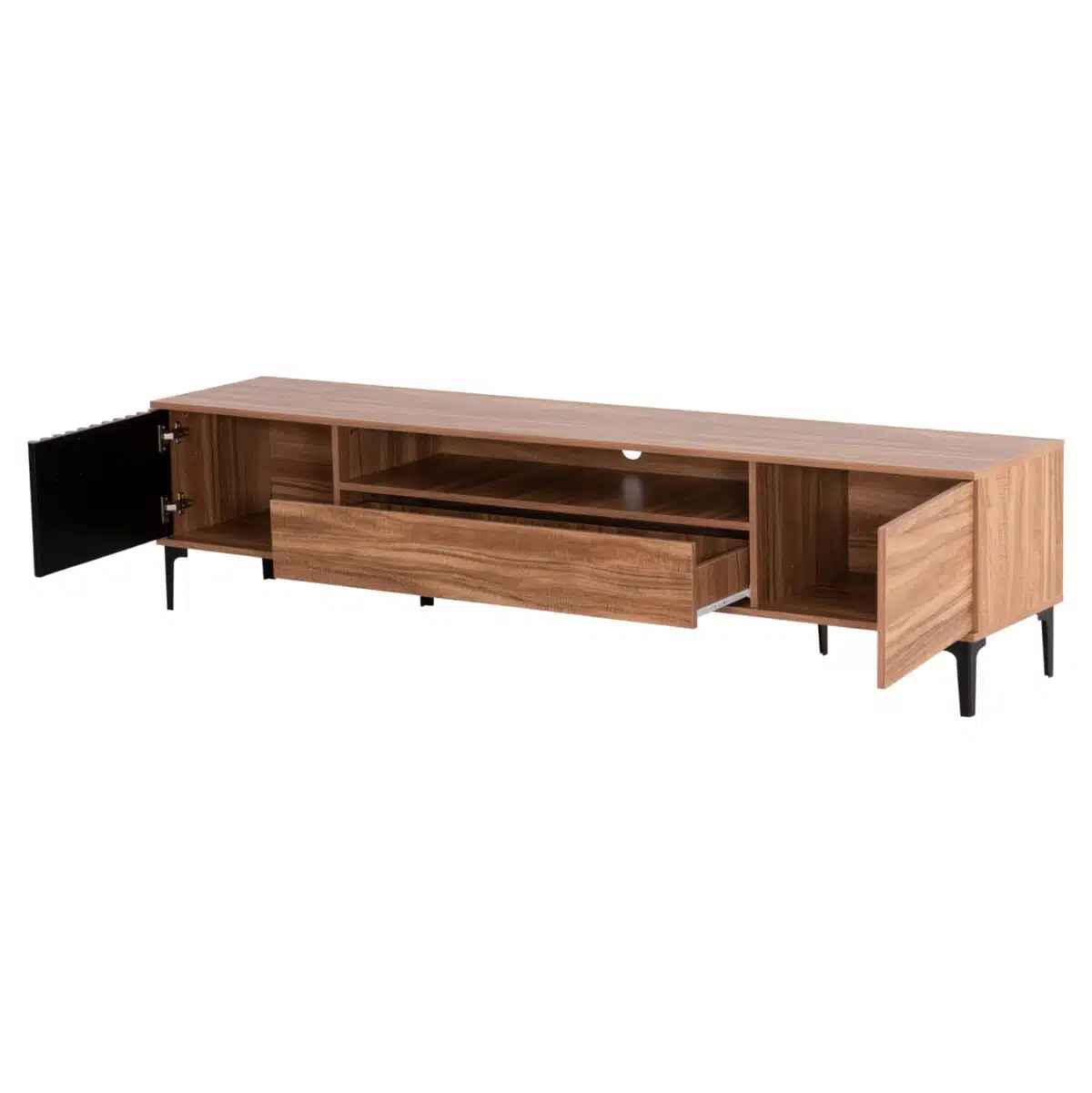 ΕΠΙΠΛΟ ΤΗΛΕΟΡΑΣΗΣ ΣΕΙΡΑ HARRY HM18008.01 ΜΕΛΑΜΙΝΗ ΦΥΣΙΚΟ ΞΥΛΟΥ-ΜΑΥΡΟ 200x40x47,5Υεκ. - Image 5