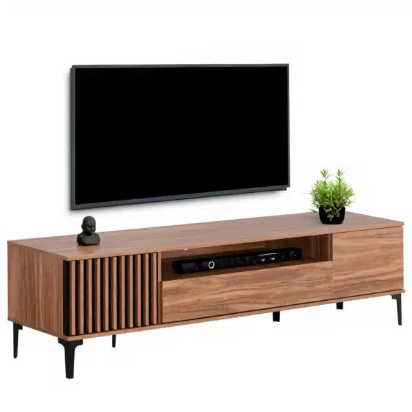 ΕΠΙΠΛΟ ΤΗΛΕΟΡΑΣΗΣ ΣΕΙΡΑ HARRY HM18008.01 ΜΕΛΑΜΙΝΗ ΦΥΣΙΚΟ ΞΥΛΟΥ-ΜΑΥΡΟ 200x40x47