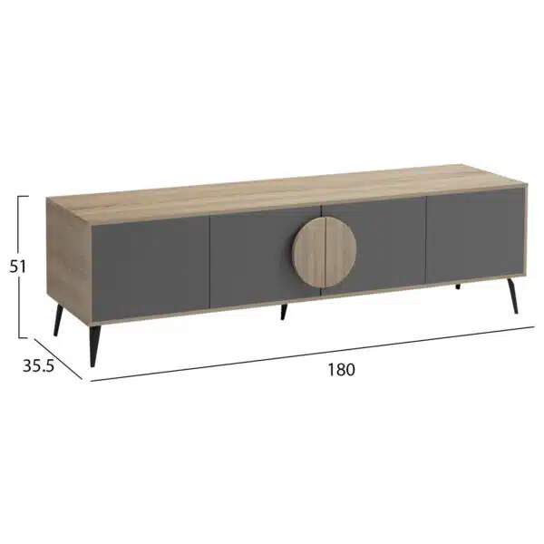 ΕΠΙΠΛΟ ΤΗΛΕΟΡΑΣΗΣ SAVORE HM18370.13 ΜΕΛΑΜΙΝΗ SONAMA-ΓΚΡΙ 180Χ35.5Χ51Υεκ. - Image 2