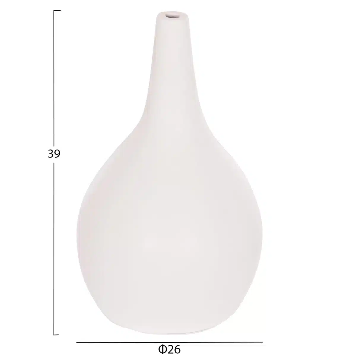 ΕΠΙΤΡΑΠΕΖΙΟ ΔΙΑΚΟΣΜΗΤΙΚΟ ΒΑΖΟ DENI HM4663.02L FIBER CEMENT ΣΕ ΛΕΥΚΟ--Φ26x39Υεκ - Image 2