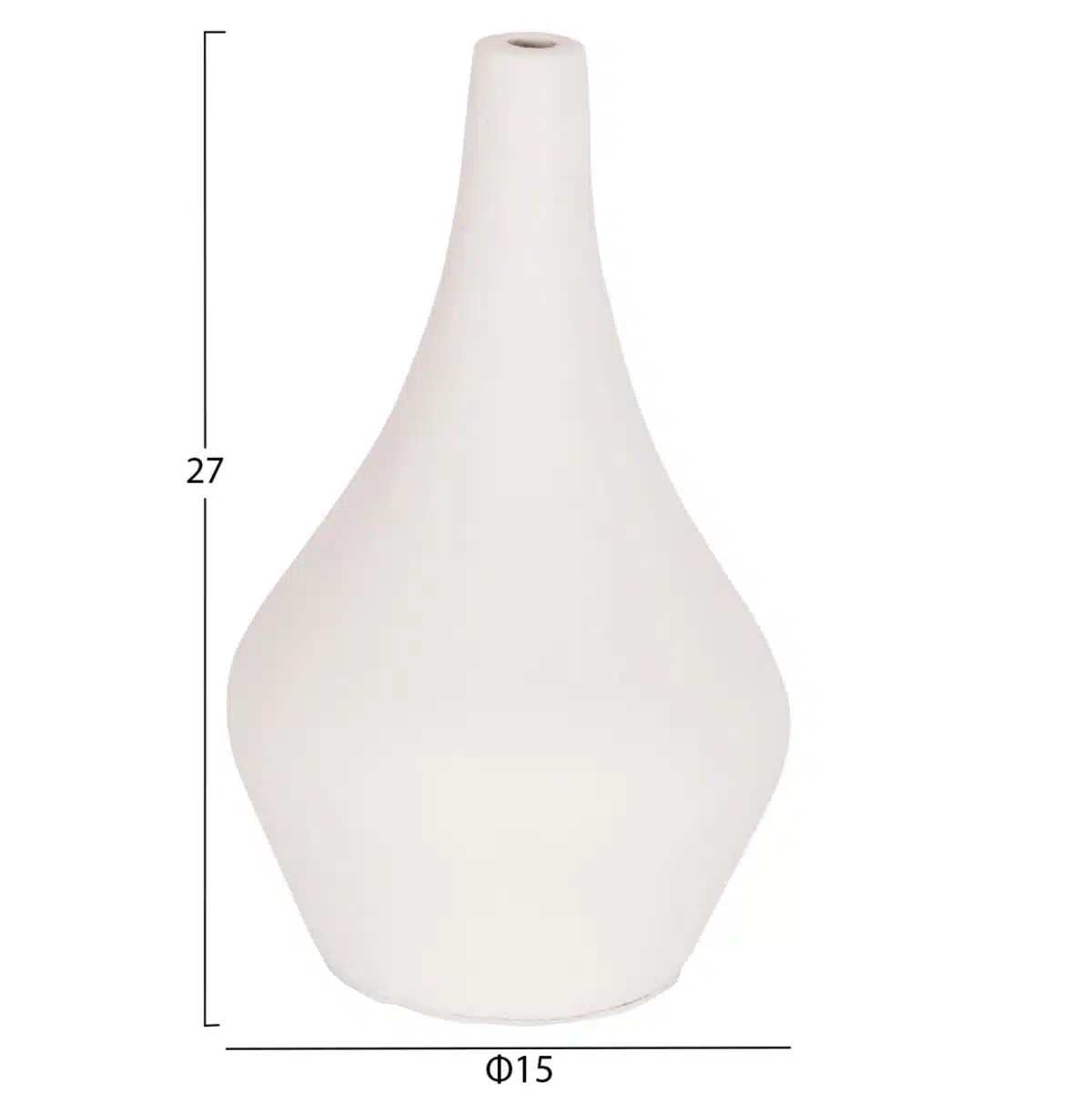 ΕΠΙΤΡΑΠΕΖΙΟ ΔΙΑΚΟΣΜΗΤΙΚΟ ΒΑΖΟ DENI HM4663.02S FIBER CEMENT ΣΕ ΛΕΥΚΟ--Φ15x27Υεκ. - Image 2
