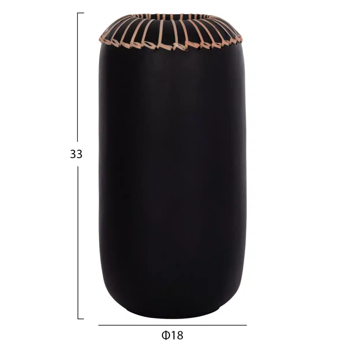 ΕΠΙΤΡΑΠΕΖΙΟ ΔΙΑΚΟΣΜΗΤΙΚΟ ΒΑΖΟ LENNOX HM4675.01S TΕΡΑΚΟΤΑ ΣΕ ΜΑΥΡΟ--Φ18x33Υεκ. - Image 2