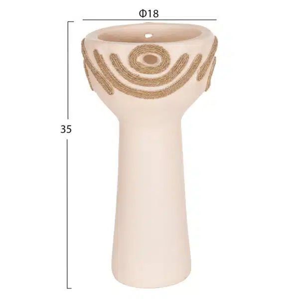 ΕΠΙΤΡΑΠΕΖΙΟ ΔΙΑΚΟΣΜΗΤΙΚΟ DEAN HM4679.02 ΚΡΕΜ ΤΕΡΑΚΟΤΑ & ΣΧΟΙΝΙ AGEL Φ18x35Υεκ - Image 2