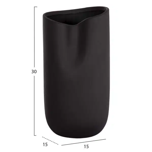 ΕΠΙΤΡΑΠΕΖΙΟ ΚΕΡΑΜΙΚΟ ΔΙΑΚΟΣΜΗΤΙΚΟ GLAΖΕ HM4607.02 ΜΑΥΡΟ ΜΑΤ 15x15x30Υεκ - Image 2