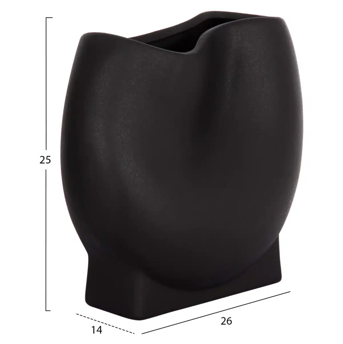 ΕΠΙΤΡΑΠΕΖΙΟ ΚΕΡΑΜΙΚΟ ΔΙΑΚΟΣΜΗΤΙΚΟ GLAΖΕ HM4610.02 ΜΑΥΡΟ ΜΑΤ 26x14x25Υεκ - Image 2