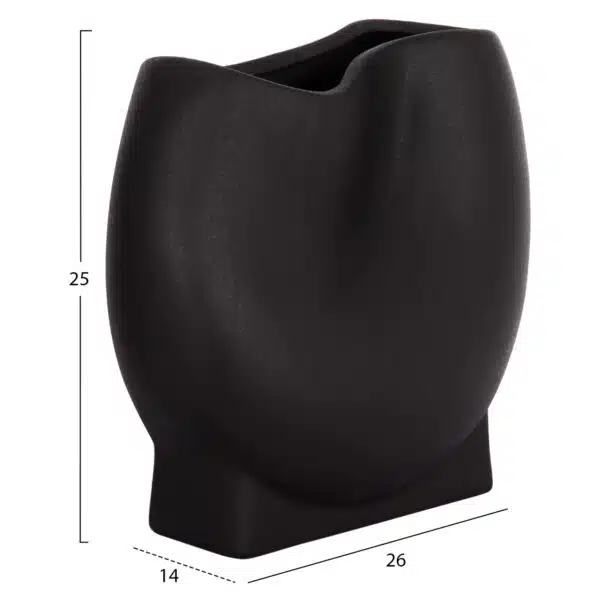 ΕΠΙΤΡΑΠΕΖΙΟ ΚΕΡΑΜΙΚΟ ΔΙΑΚΟΣΜΗΤΙΚΟ GLAΖΕ HM4610.02 ΜΑΥΡΟ ΜΑΤ 26x14x25Υεκ - Image 2