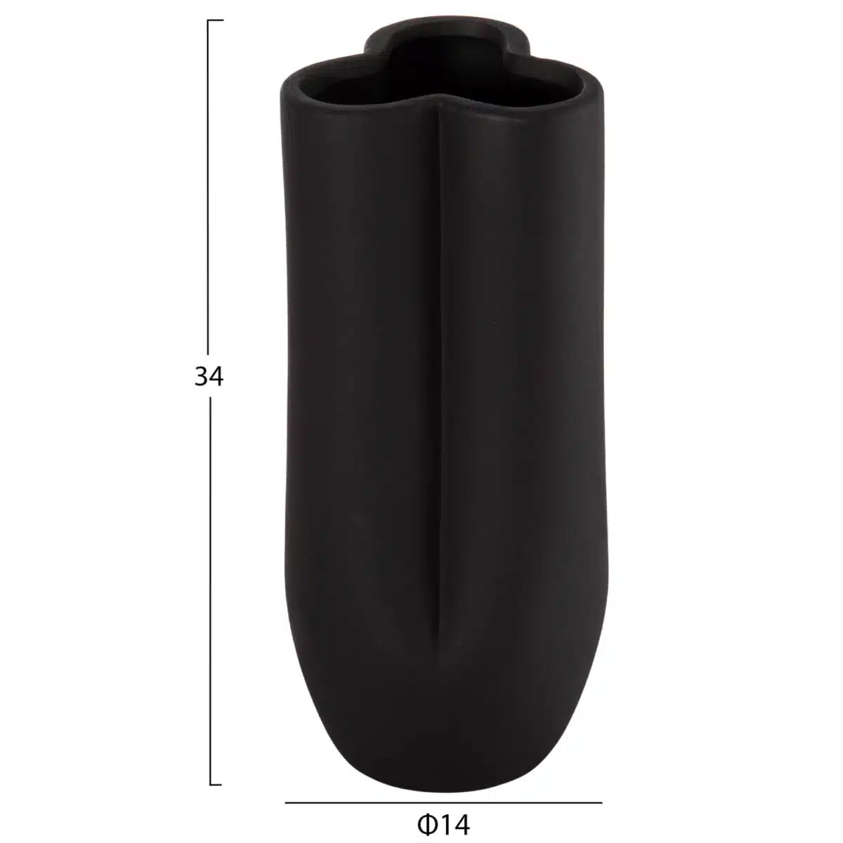 ΕΠΙΤΡΑΠΕΖΙΟ ΚΕΡΑΜΙΚΟ ΔΙΑΚΟΣΜΗΤΙΚΟ GLAΖΕ HM4611.02 ΜΑΥΡΟ ΜΑΤ Φ14x34Υ εκ. - Image 2