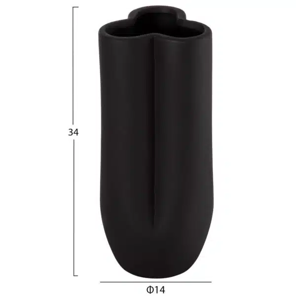 ΕΠΙΤΡΑΠΕΖΙΟ ΚΕΡΑΜΙΚΟ ΔΙΑΚΟΣΜΗΤΙΚΟ GLAΖΕ HM4611.02 ΜΑΥΡΟ ΜΑΤ Φ14x34Υ εκ. - Image 2