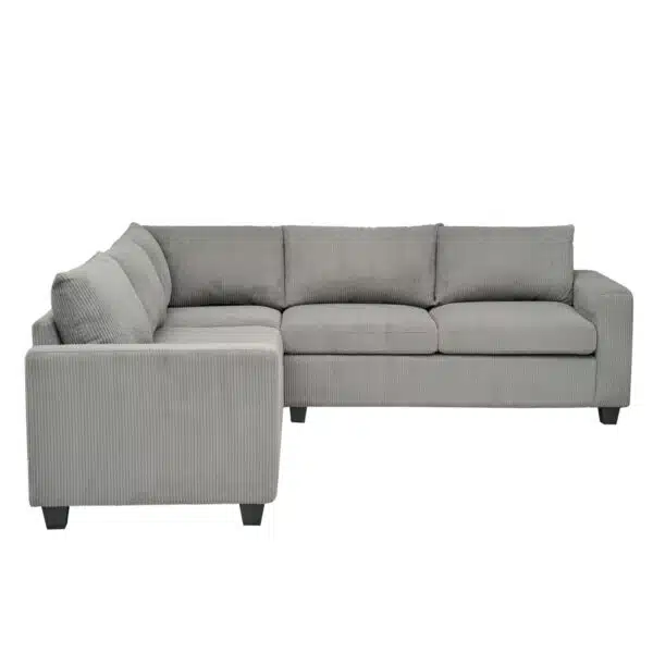ΓΩΝΙΑΚΟΣ ΚΑΝΑΠΕΣ CALDER HM3286.01 ΓΚΡΙ ΥΦΑΣΜΑ 254x254x90x91Υεκ. - Image 3