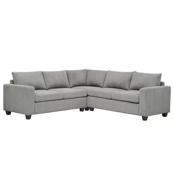 ΓΩΝΙΑΚΟΣ ΚΑΝΑΠΕΣ CALDER HM3286.01 ΓΚΡΙ ΥΦΑΣΜΑ 254x254x90x91Υεκ.