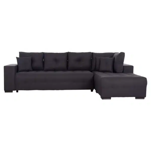 ΓΩΝΙΑΚΟΣ ΚΑΝΑΠΕΣ-ΚΡΕΒΑΤΙ ΜΕ ΑΠΟΘ.ΧΩΡΟ TRENDSTON HM3302.01R ΓΚΡΙ ΥΦΑΣΜΑ 298x177x95Υεκ - Image 4