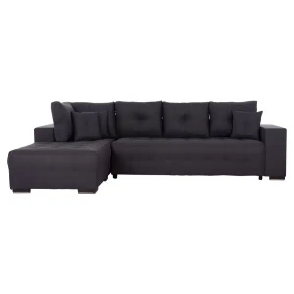 ΓΩΝΙΑΚΟΣ ΚΑΝΑΠΕΣ-ΚΡΕΒΑΤΙ ΜΕ ΑΠΟΘ.ΧΩΡΟ TRENDSTON HM3302.01L ΓΚΡΙ ΥΦΑΣΜΑ 298x177x95Υεκ - Image 4