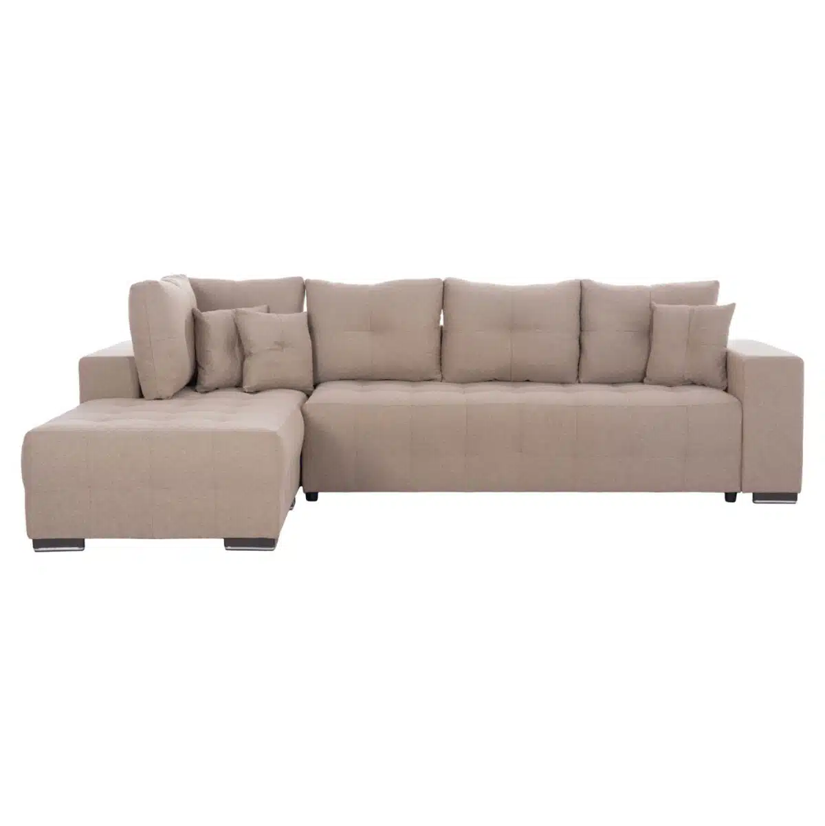 ΓΩΝΙΑΚΟΣ ΚΑΝΑΠΕΣ-ΚΡΕΒΑΤΙ ΜΕ ΑΠΟΘ.ΧΩΡΟ TRENDSTON HM3302.03L ΜΠΕΖ ΥΦΑΣΜΑ 298x177x95Υεκ - Image 4
