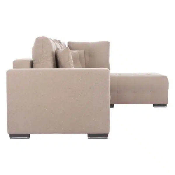 ΓΩΝΙΑΚΟΣ ΚΑΝΑΠΕΣ-ΚΡΕΒΑΤΙ ΜΕ ΑΠΟΘ.ΧΩΡΟ TRENDSTON HM3302.03R ΜΠΕΖ ΥΦΑΣΜΑ 298x177x95Υεκ - Image 5