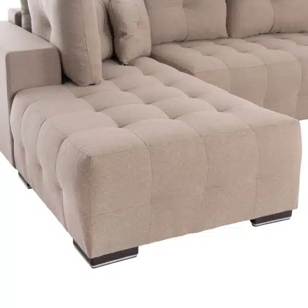 ΓΩΝΙΑΚΟΣ ΚΑΝΑΠΕΣ-ΚΡΕΒΑΤΙ ΜΕ ΑΠΟΘ.ΧΩΡΟ TRENDSTON HM3302.03L ΜΠΕΖ ΥΦΑΣΜΑ 298x177x95Υεκ - Image 9