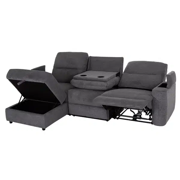 ΚΑΝΑΠΕΣ ΑΡΙΣΤΕΡΗ ΓΩΝΙΑ SYNTHIA HM3308.03L ΑΝΑΚΛΙΣΗ & ΑΠΟΘ.ΧΩΡΟΣ--ΓΚΡΙ 245x170x98Υεκ