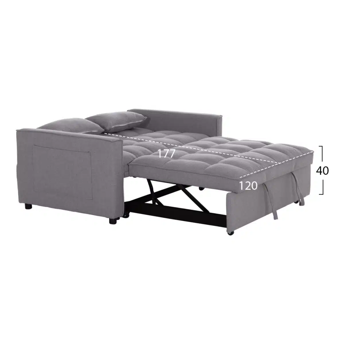 ΚΑΝΑΠΕΣ ΚΡΕΒΑΤΙ 2-ΘΕΣΙΟΣ BORG HM3289.01 ΓΚΡΙ ΥΦΑΣΜΑ 140x100x80Υεκ - Image 3