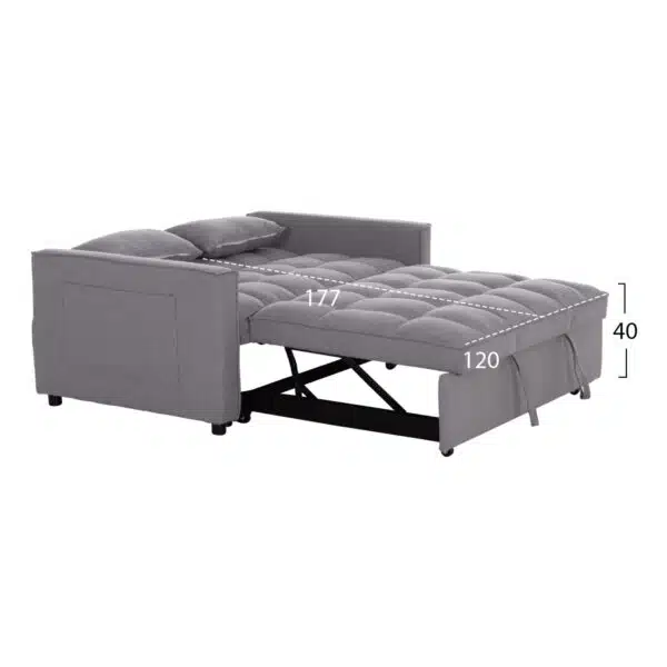 ΚΑΝΑΠΕΣ ΚΡΕΒΑΤΙ 2-ΘΕΣΙΟΣ BORG HM3289.01 ΓΚΡΙ ΥΦΑΣΜΑ 140x100x80Υεκ - Image 3