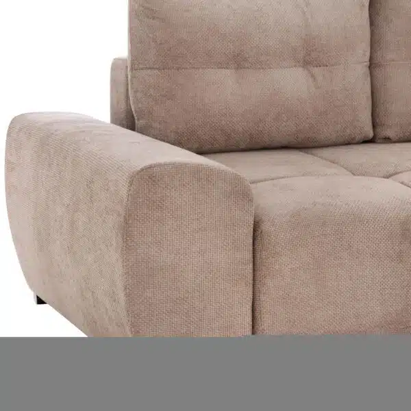 ΚΑΝΑΠΕΣ ΚΡΕΒΑΤΙ ΔΕΞΙΑ ΓΩΝΙΑ COMFYRA HM3336.03R ΜΠΕΖ ΥΦΑΣΜΑ 270x181x75Υεκ - Image 9