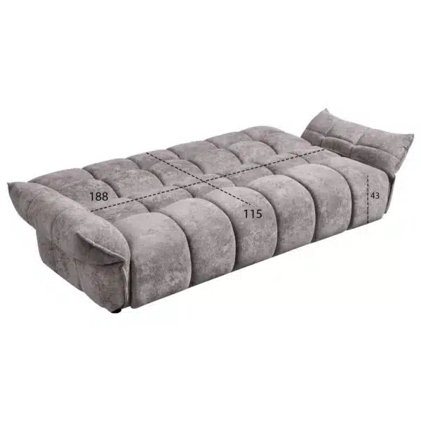 ΚΑΝΑΠΕΣ ΚΡΕΒΑΤΙ MELU HM3314.01 ΓΚΡΙ ΥΦΑΣΜΑ--ΚΑΘΙΣΜΑ POCKET SPRINGS 240-250x90x85Υεκ. - Image 3