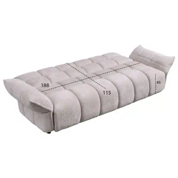 ΚΑΝΑΠΕΣ ΚΡΕΒΑΤΙ MELU HM3314.02 ΜΠΕΖ ΥΦΑΣΜΑ--ΚΑΘΙΣΜΑ POCKET SPRINGS 240-250x90x85Υεκ. - Image 3