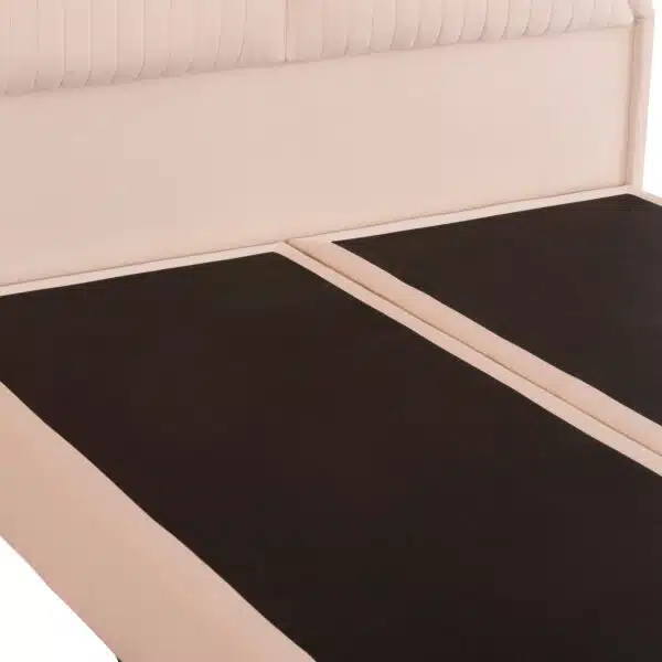 ΚΡEΒΑΤΙ ΔΙΠΛΟ NESTOR HM715 ΜΠΕΖ ΒΕΛΟΥΔΟ ΓΙΑ ΣΤΡΩΜΑ 160x200εκ. - Image 6