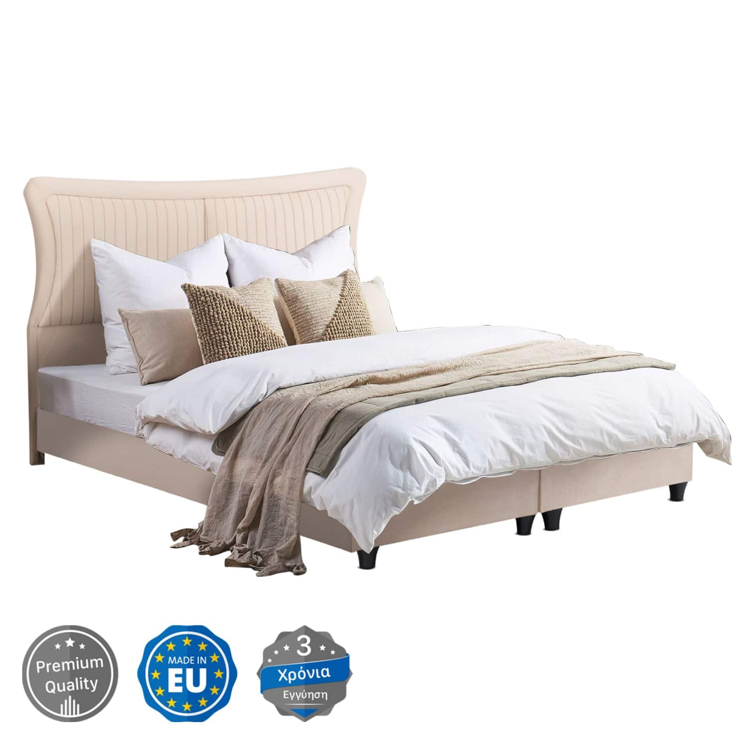 ΚΡEΒΑΤΙ ΔΙΠΛΟ NESTOR HM715 ΜΠΕΖ ΒΕΛΟΥΔΟ ΓΙΑ ΣΤΡΩΜΑ 160x200εκ. ΚΡEΒΑΤΙ ΔΙΠΛΟ NESTOR HM715 ΜΠΕΖ ΒΕΛΟΥΔΟ ΓΙΑ ΣΤΡΩΜΑ 160x200εκ.