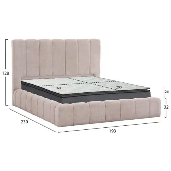 ΚΡΕΒΑΤΙ ΔΙΠΛΟ ΜΕ ΣΤΡΩΜΑ & ΑΠΟΘ.ΧΩΡΟ REMO HM21167 ΜΠΕΖ ΜΠΟΥΚΛΕ--ΓΙΑ 160x200εκ - Image 3