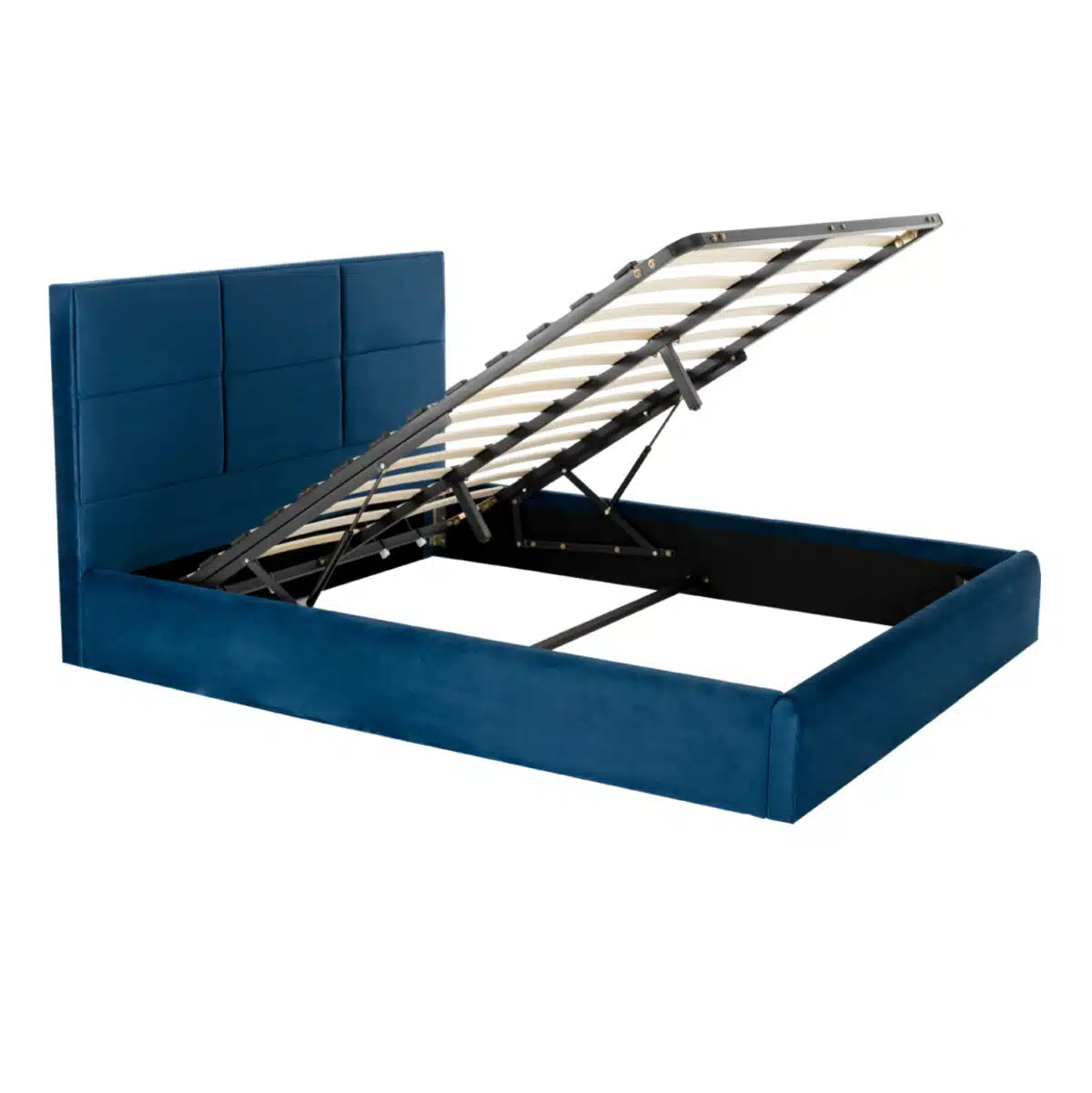 ΚΡΕΒΑΤΙ ΔΙΠΛΟ & ΣΤΡΩΜΑ BRILEY HM21272.03 ΜΠΛΕ ΒΕΛΟΥΔΟ ΜΕ ΑΠΟΘ.ΧΩΡΟ--ΓΙΑ 160x200εκ - Image 4