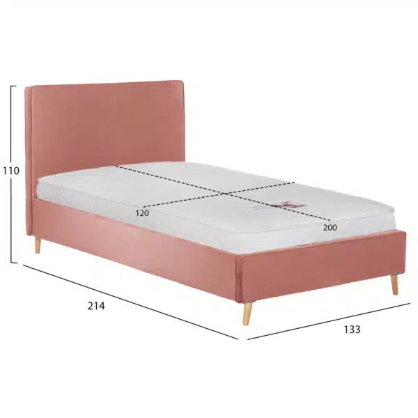 ΚΡΕΒΑΤΙ ΜΕ ΣΤΡΩΜΑ MAYLIN HM21281.01 ΣΑΠΙΟ ΜΗΛΟ ΒΕΛΟΥΔΟ--ΓΙΑ 120x200εκ - Image 3