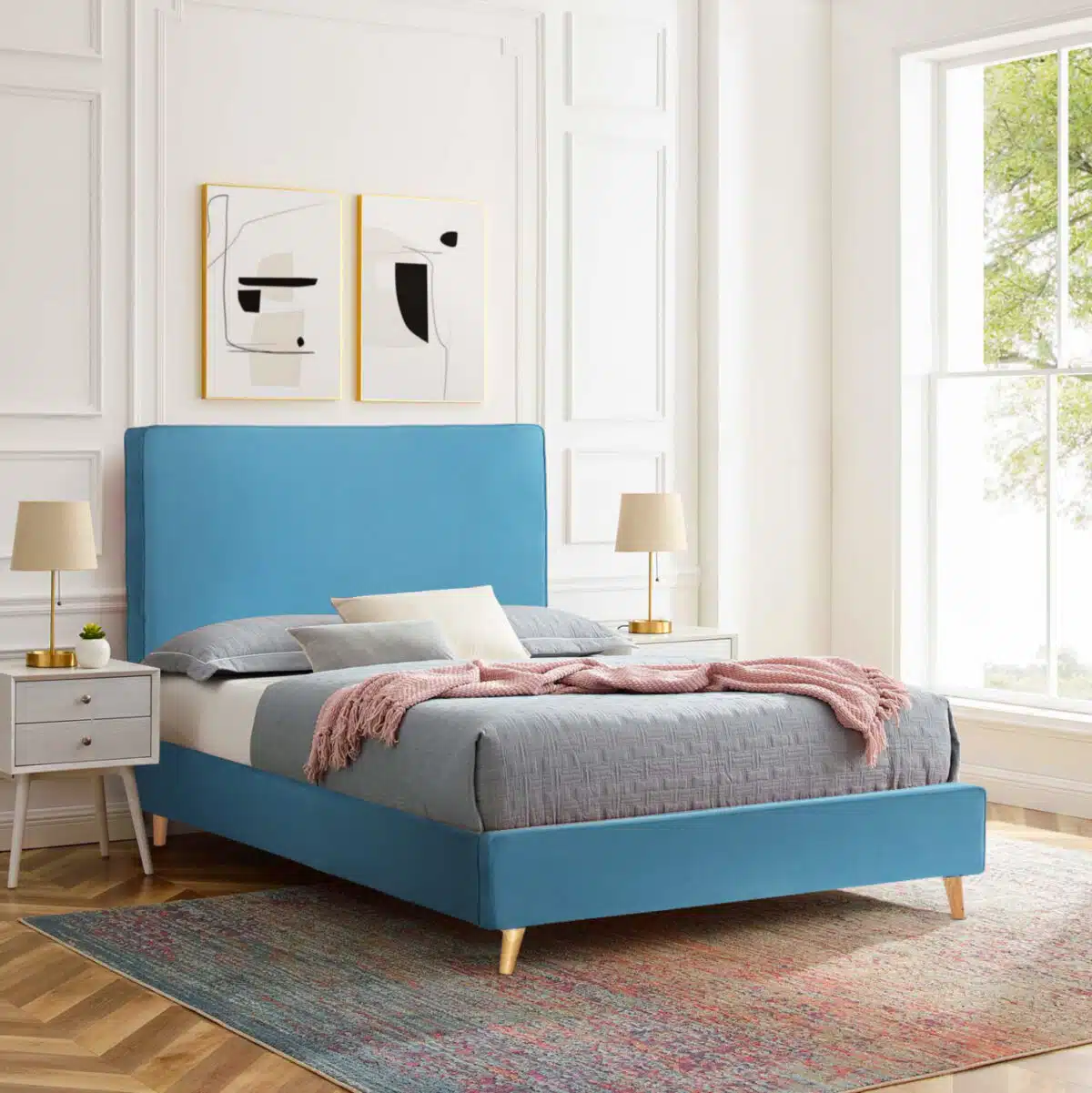 ΚΡΕΒΑΤΙ ΜΕ ΣΤΡΩΜΑ MAYLIN HM21281.02 ΤΙΡΚΟΥΑΖ ΒΕΛΟΥΔΟ--ΓΙΑ 120x200εκ - Image 2