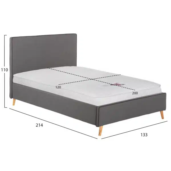 ΚΡΕΒΑΤΙ ΜΕ ΣΤΡΩΜΑ MAYLIN HM21281.03 ΓΚΡΙ ΥΦΑΣΜΑ--ΓΙΑ 120x200εκ - Image 3