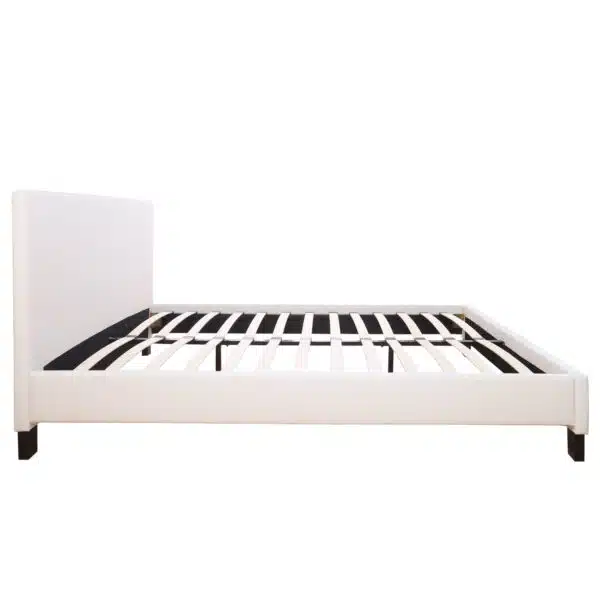ΚΡΕΒΑΤΙ ΜΕ ΣΤΡΩΜΑ BECCA HM21283.01 ΛΕΥΚΟ PU--ΓΙΑ 150x200εκ - Image 5