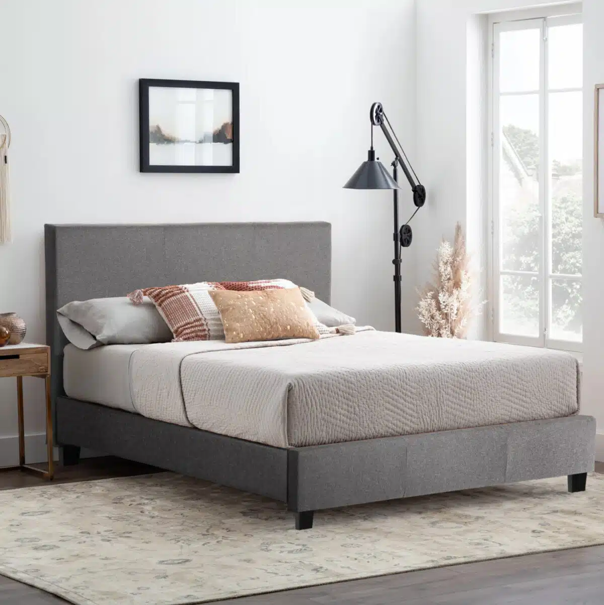 ΚΡΕΒΑΤΙ ΜΕ ΣΤΡΩΜΑ BECCA HM21283.04 ΓΚΡΙ ΥΦΑΣΜΑ--ΓΙΑ 150x200εκ - Image 2