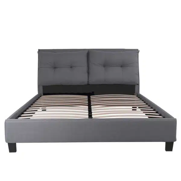 ΚΡΕΒΑΤΙ ΜΕ ΣΤΡΩΜΑ BILLIE HM21284.03 ΓΚΡΙ ΥΦΑΣΜΑ--ΓΙΑ 160x200εκ - Image 4