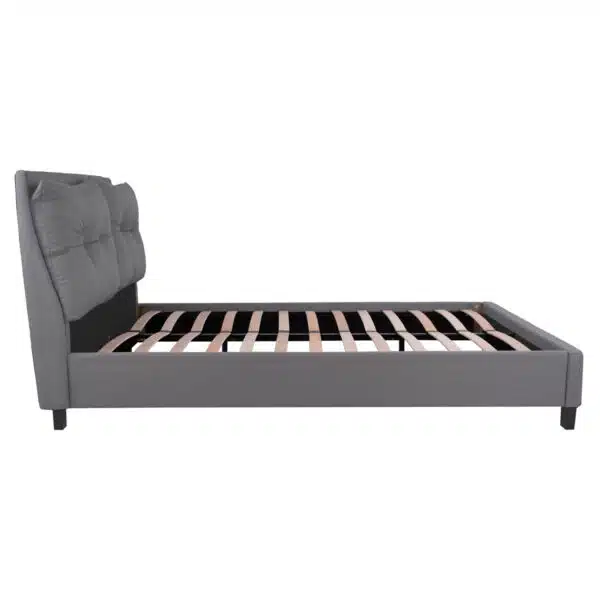 ΚΡΕΒΑΤΙ ΜΕ ΣΤΡΩΜΑ BILLIE HM21284.03 ΓΚΡΙ ΥΦΑΣΜΑ--ΓΙΑ 160x200εκ - Image 5