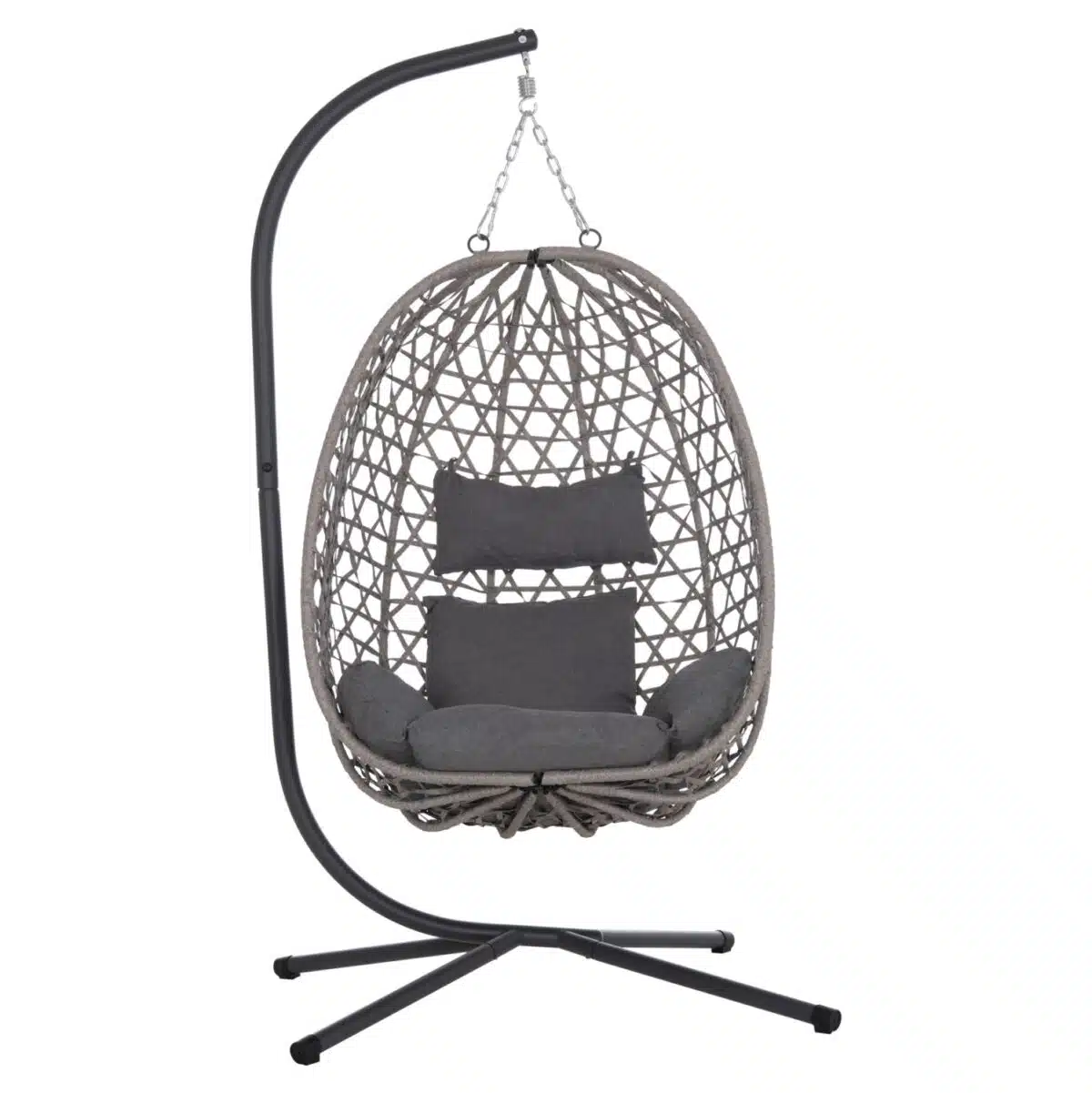 ΚΡΕΜΑΣΤΗ ΦΩΛΙΑ NESTA HM6468.01 ΓΚΡΙ ΜΕΤΑΛΛΟ & P.E.RATTAN 100x100x190Υεκ. - Image 3