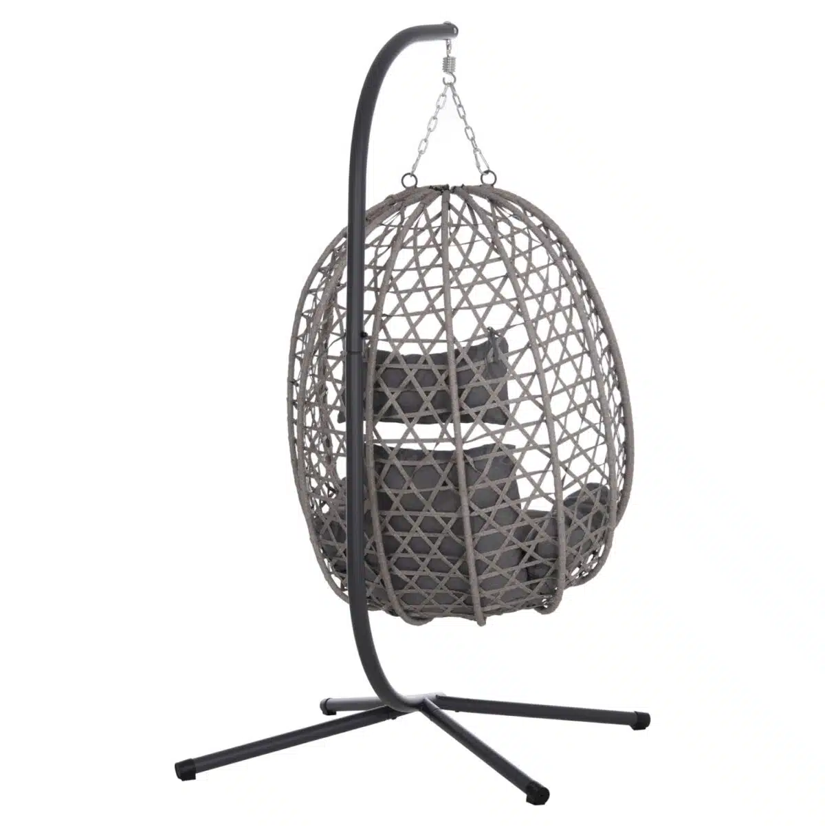 ΚΡΕΜΑΣΤΗ ΦΩΛΙΑ NESTA HM6468.01 ΓΚΡΙ ΜΕΤΑΛΛΟ & P.E.RATTAN 100x100x190Υεκ. - Image 4