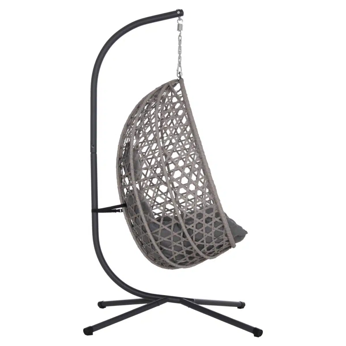 ΚΡΕΜΑΣΤΗ ΦΩΛΙΑ NESTA HM6468.01 ΓΚΡΙ ΜΕΤΑΛΛΟ & P.E.RATTAN 100x100x190Υεκ. - Image 5