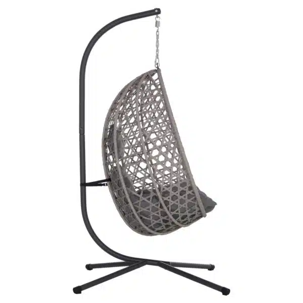 ΚΡΕΜΑΣΤΗ ΦΩΛΙΑ NESTA HM6468.01 ΓΚΡΙ ΜΕΤΑΛΛΟ & P.E.RATTAN 100x100x190Υεκ. - Image 5