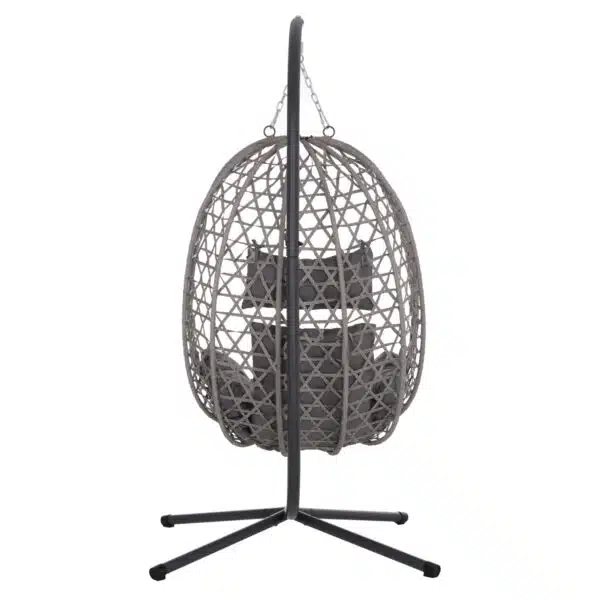 ΚΡΕΜΑΣΤΗ ΦΩΛΙΑ NESTA HM6468.01 ΓΚΡΙ ΜΕΤΑΛΛΟ & P.E.RATTAN 100x100x190Υεκ. - Image 6