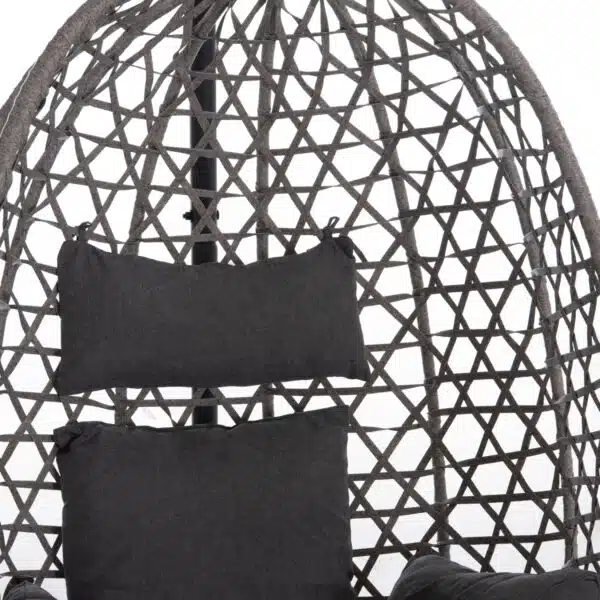 ΚΡΕΜΑΣΤΗ ΦΩΛΙΑ NESTA HM6468.01 ΓΚΡΙ ΜΕΤΑΛΛΟ & P.E.RATTAN 100x100x190Υεκ. - Image 7