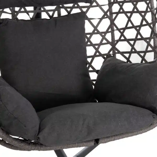 ΚΡΕΜΑΣΤΗ ΦΩΛΙΑ NESTA HM6468.01 ΓΚΡΙ ΜΕΤΑΛΛΟ & P.E.RATTAN 100x100x190Υεκ. - Image 8