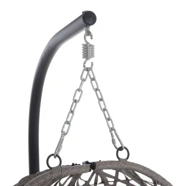 ΚΡΕΜΑΣΤΗ ΦΩΛΙΑ NESTA HM6468.01 ΓΚΡΙ ΜΕΤΑΛΛΟ & P.E.RATTAN 100x100x190Υεκ. - Image 9