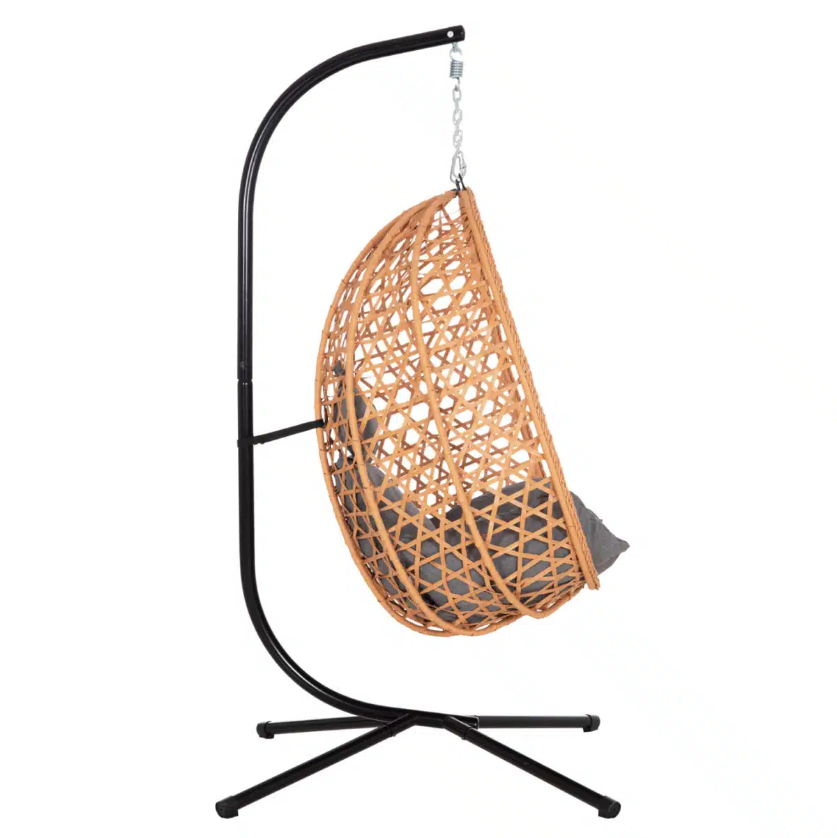ΚΡΕΜΑΣΤΗ ΦΩΛΙΑ NESTA HM6468.05 ΜΑΥΡΟ ΜΕΤΑΛΛΟ--ΚΑΦΕ P.E.RATTAN 100x100x190Υεκ. - Image 4