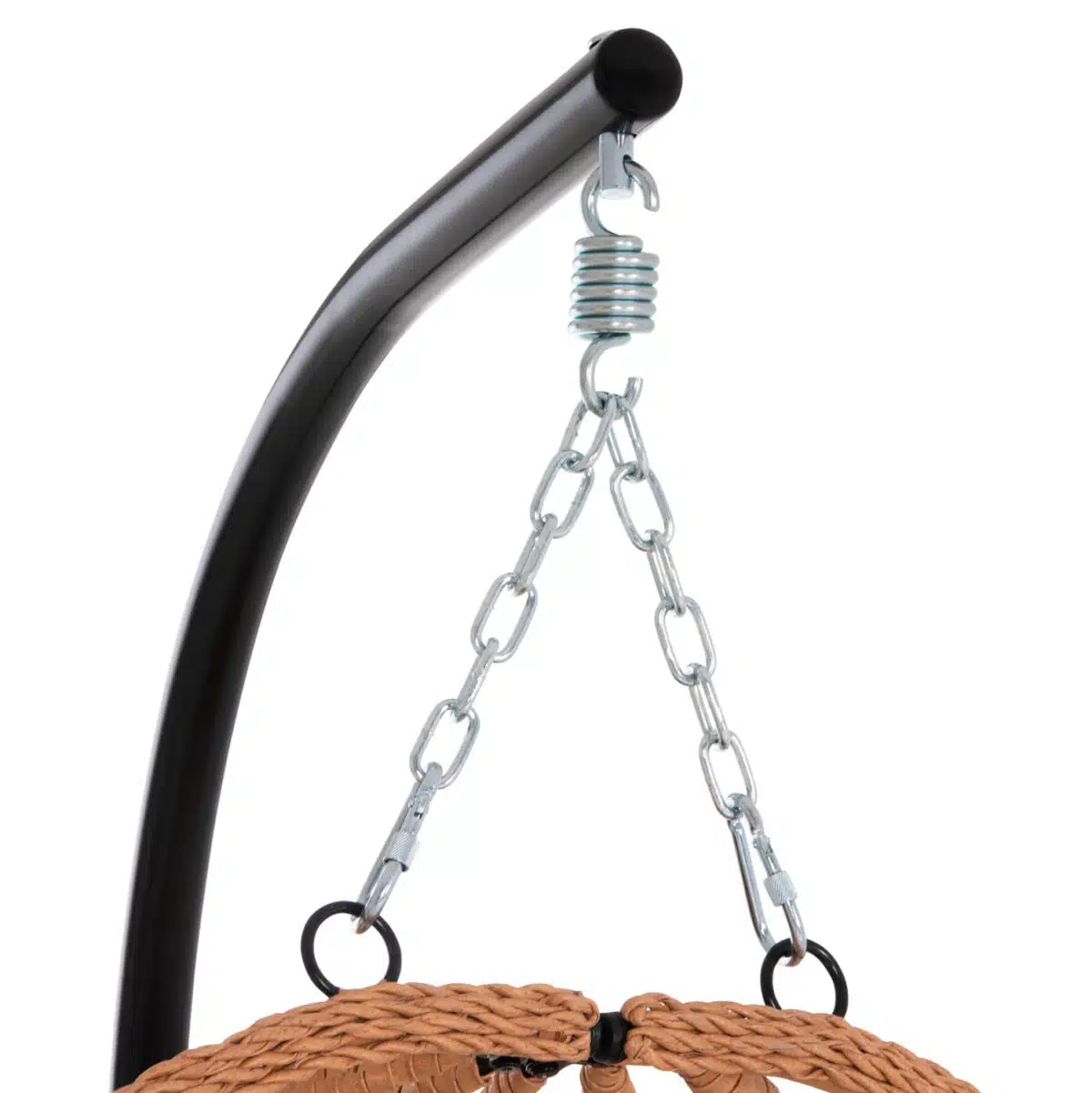ΚΡΕΜΑΣΤΗ ΦΩΛΙΑ NESTA HM6468.05 ΜΑΥΡΟ ΜΕΤΑΛΛΟ--ΚΑΦΕ P.E.RATTAN 100x100x190Υεκ. - Image 6