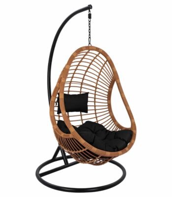 ΚΡΕΜΑΣΤΗ ΠΟΛΥΘΡΟΝΑ ΦΩΛΙΑ CALLIE HM5541.04 ΜΕ ΜΠΕΖ WICKER & ΜΑΥΡΑ ΜΑΞΙΛΑΡΙΑ Φ105Χ195Υ εκ.