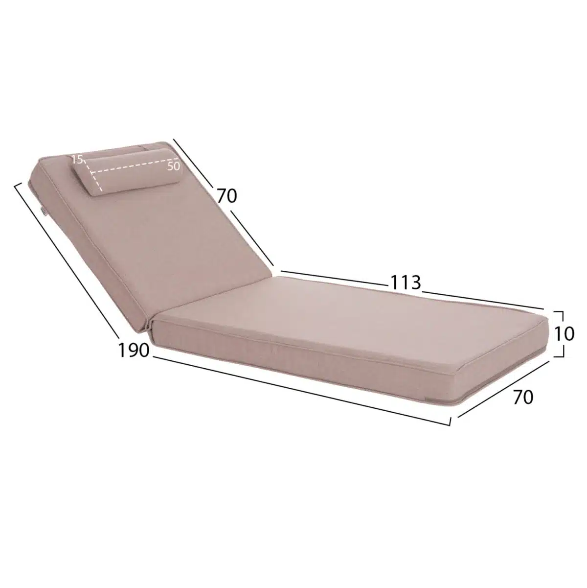 ΜΑΞΙΛΑΡΙ ΞΑΠΛΩΣΤΡΑΣ ΑΚΙΝΟ HM21095.01 OLEFIN ΜΠΕΖ ΜΕ FOAM 190x70x10Υεκ - Image 2