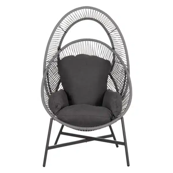 ΠΟΛΥΘΡΟΝΑ-ΦΩΛΙΑ RULER HM6506.01 ΓΚΡΙ ΜΕΤΑΛΛΟ-P.E.RATTAN-ΜΑΞΙΛΑΡΙΑ 90x85x154Υεκ - Image 3